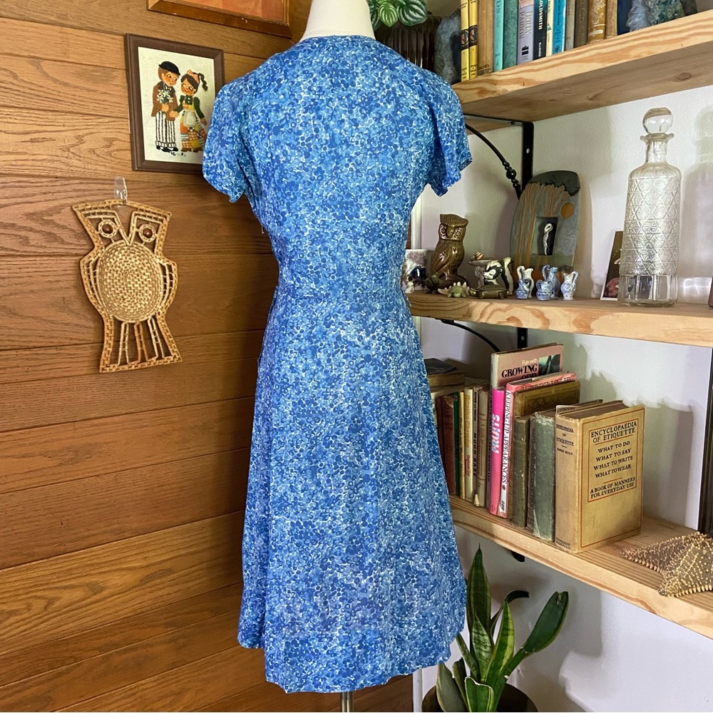 Vintage 1950s Cay Artley blue polka dot dress and jacket set - Picture 6 of 9